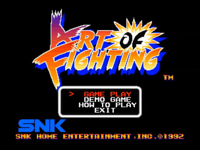 Art of Fighting title screen for Neo Geo CD